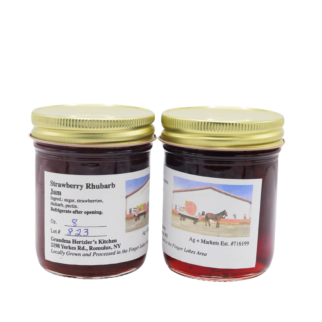 Jams and Jellies, Strawberry Rubarb Jam - Grandma's Kitchen